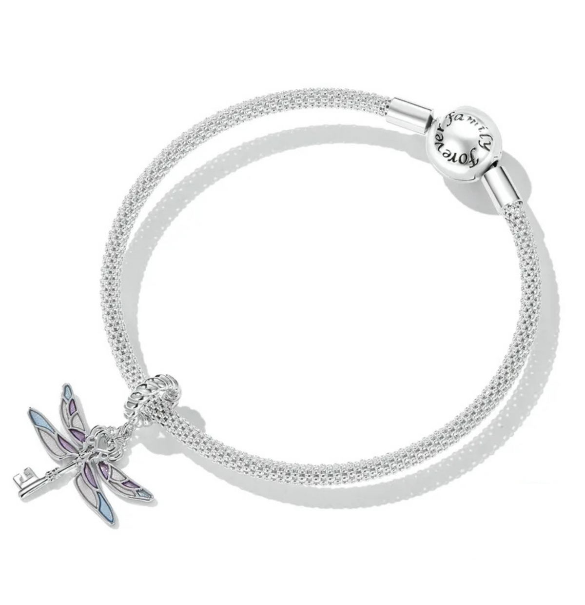 Hermoso charm llave de libélula esmaltada
