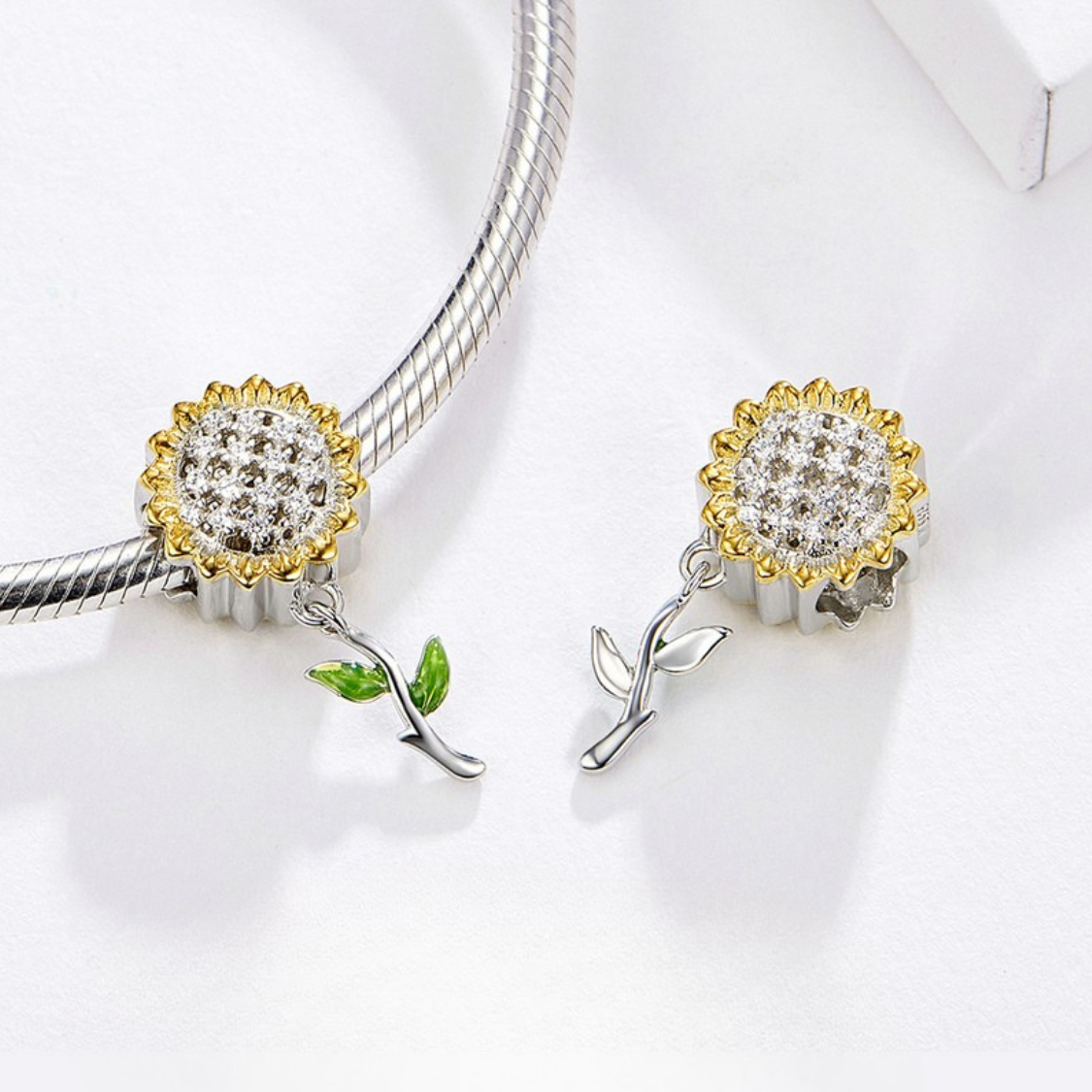 Charm colgante majestuoso girasol con cironias