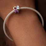 Charm fijo corazón con moño fuerza y fé