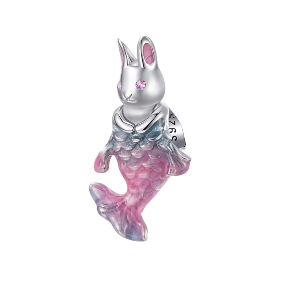 Charm conejita sirena esmaltada