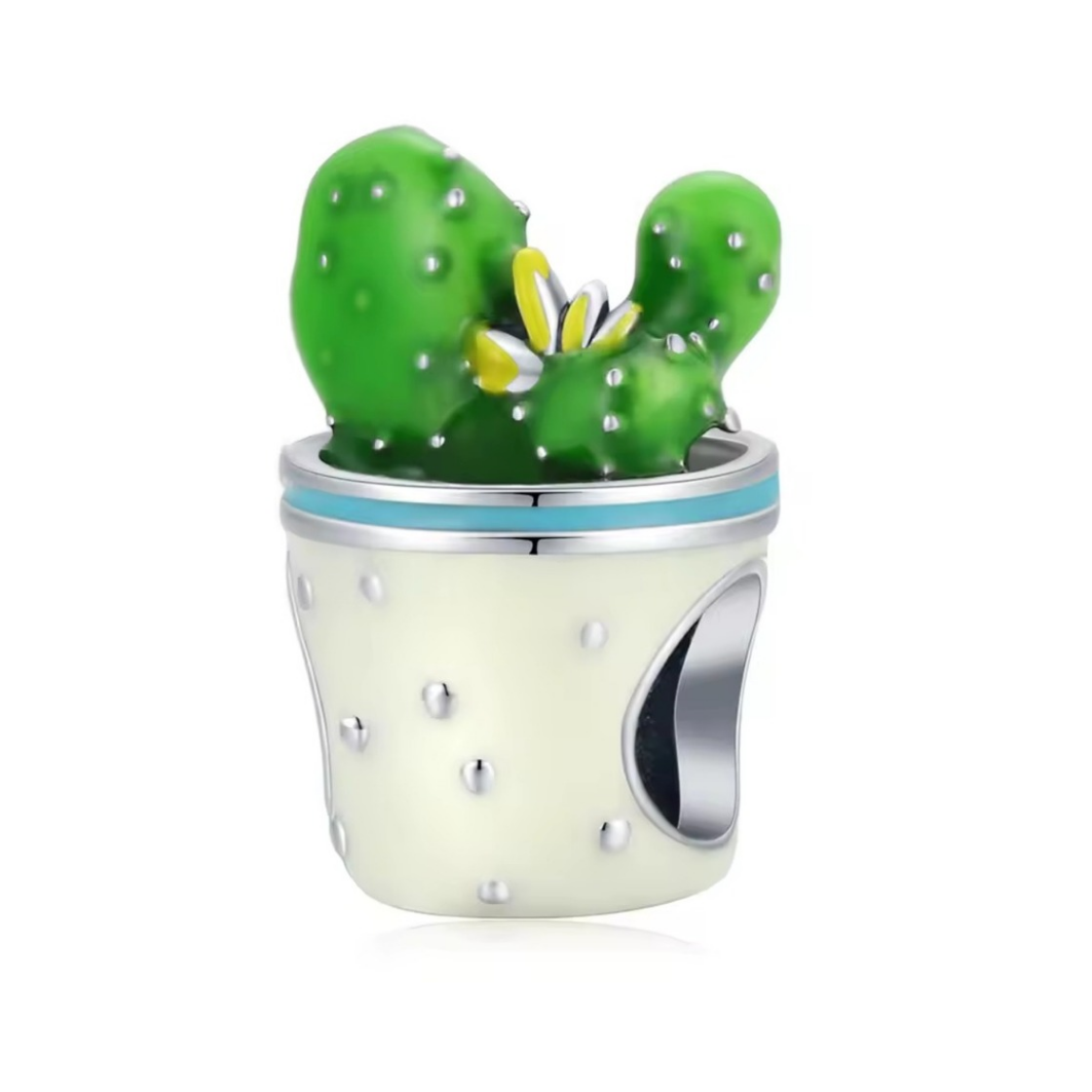 Hermoso charm de suculenta esmaltada