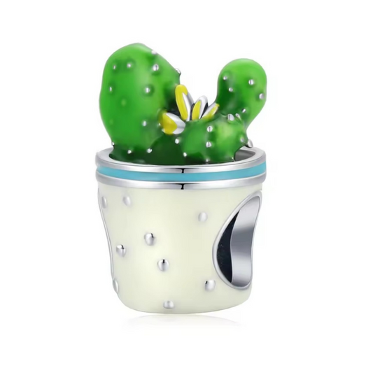Hermoso charm de suculenta esmaltada