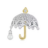Charm hermosa sombrilla con perla y pavés