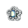 Charm fijo flor pavé con cristal tornasol