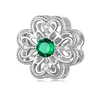 Charm fijo trébol vintage con pavé esmeralda