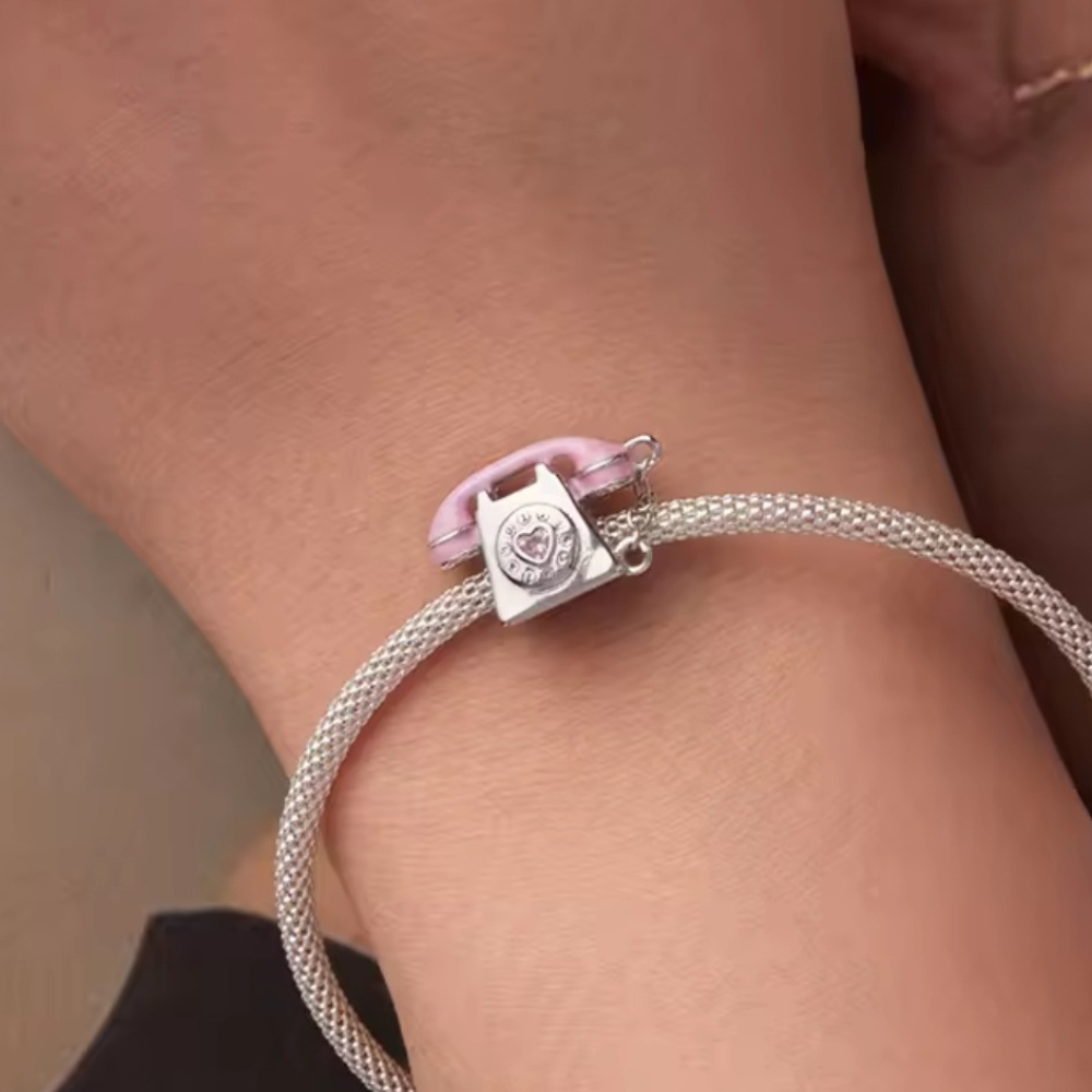 Charm hermoso télefono retro rose