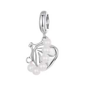 Charm colgante bolsa con tira de perlas