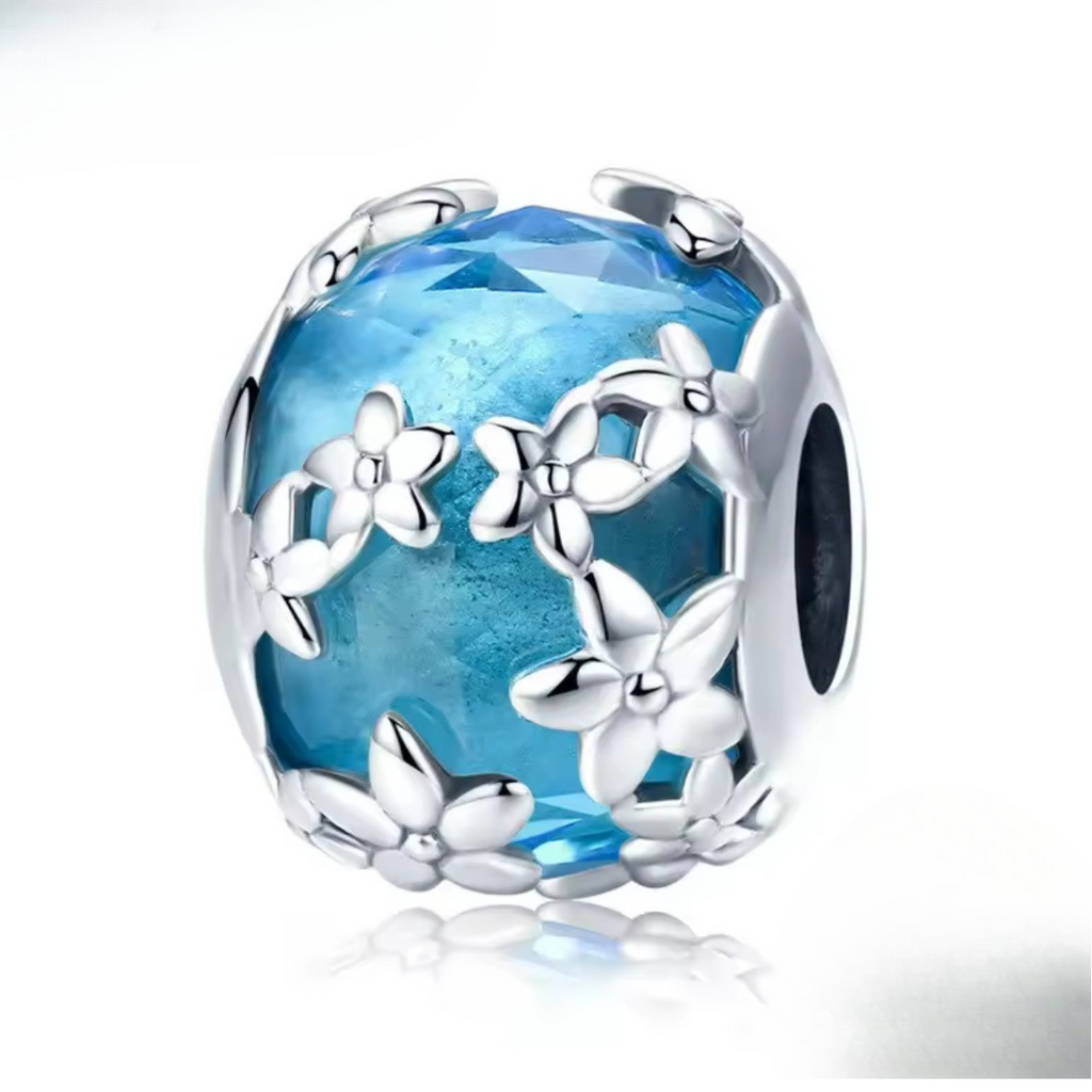 Charm flores en azul