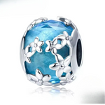 Charm flores en azul