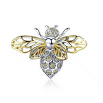 Charm majestuosa abeja dos tonos y pavé