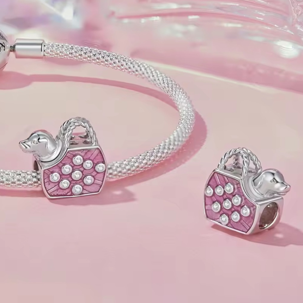 Charm bolsita y perrito con circonias