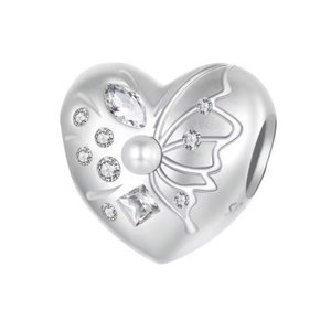 Charm hermoso charm corazón y perla