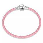 Brazalete de cuero rosa