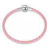 Brazalete de cuero rosa