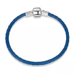 Brazalete de cuero azul marino