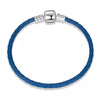 Brazalete de cuero azul marino