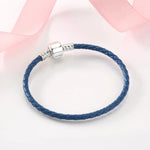 Brazalete de cuero azul marino