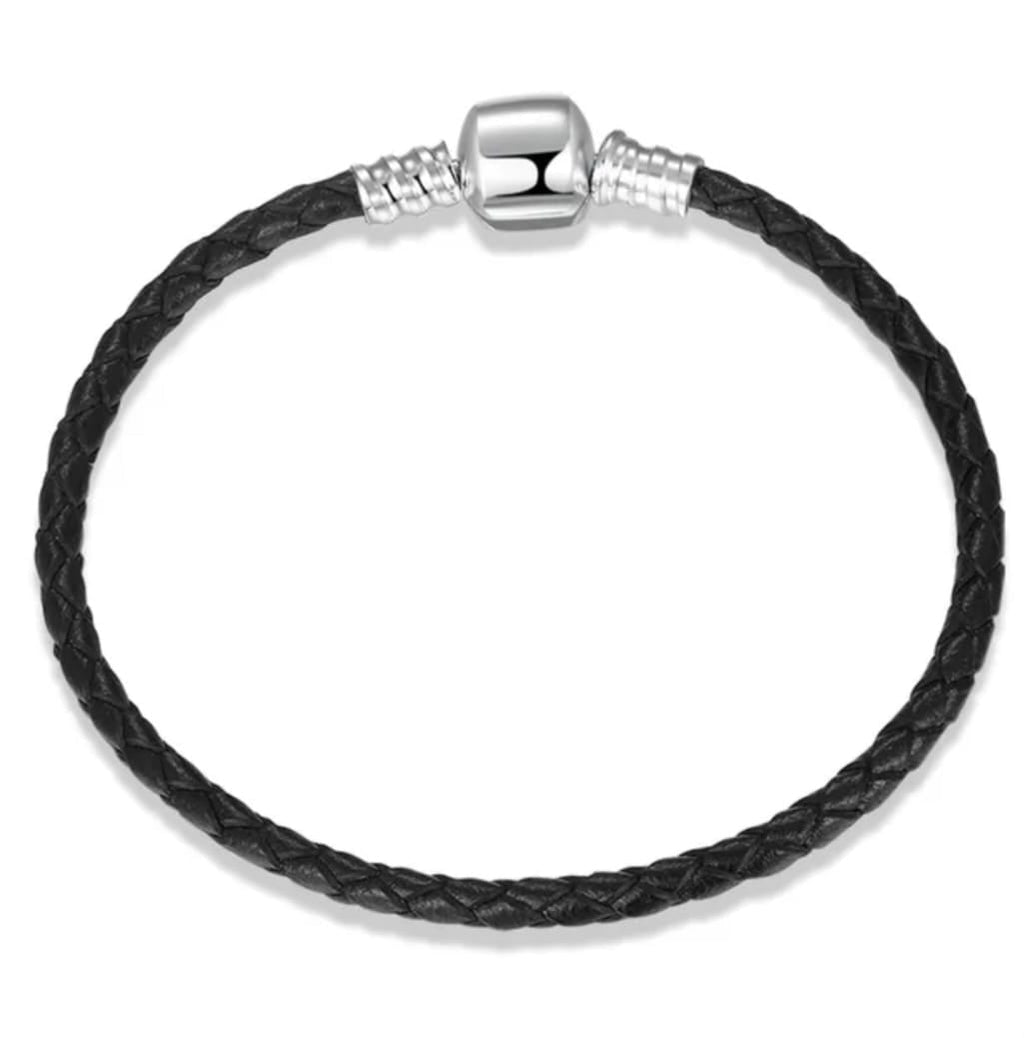 Brazalete de cuero negro