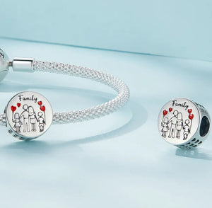 Charm fijo Familia de cuatro