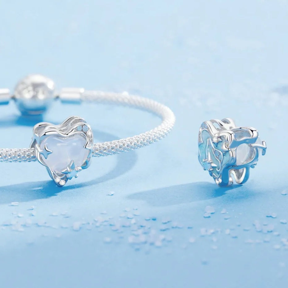 Charm fijo Hermoso Corazón de Hielo tornasol