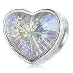 Charm fijo hermoso corazón de novios dos vistas