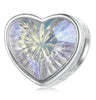 Charm fijo hermoso corazón de novios dos vistas
