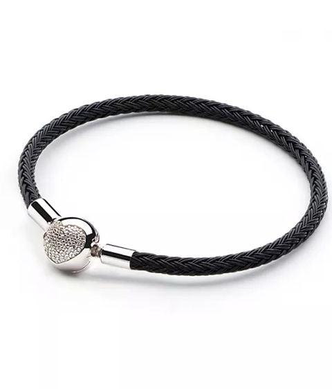 Pulsera de alambre tejido negra