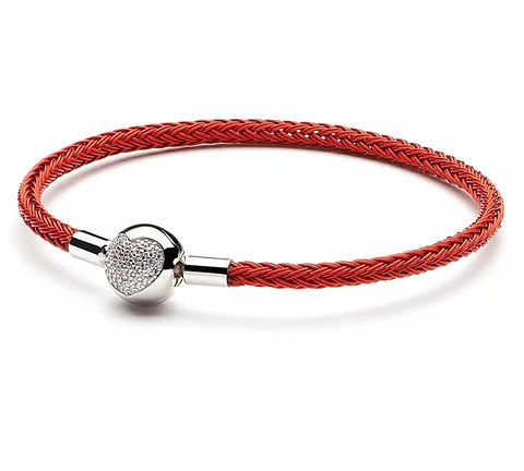 Pulsera de alambre tejido Roja