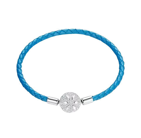 Brazalete de cuero azul