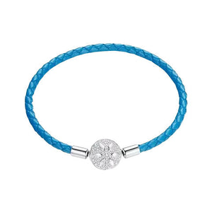 Brazalete de cuero azul