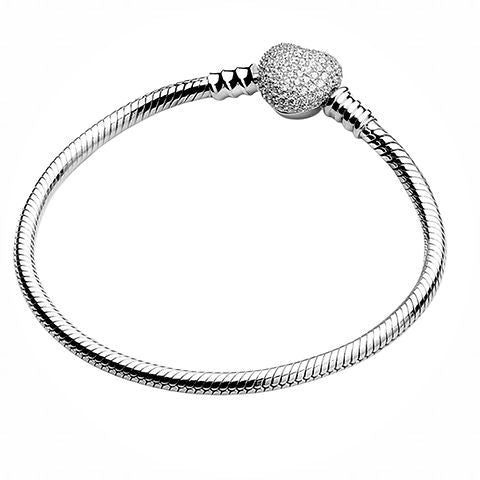 Brazalete serpiente corazón con pavés