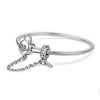 Brazalete serpiente candado corazón zirconias y llave